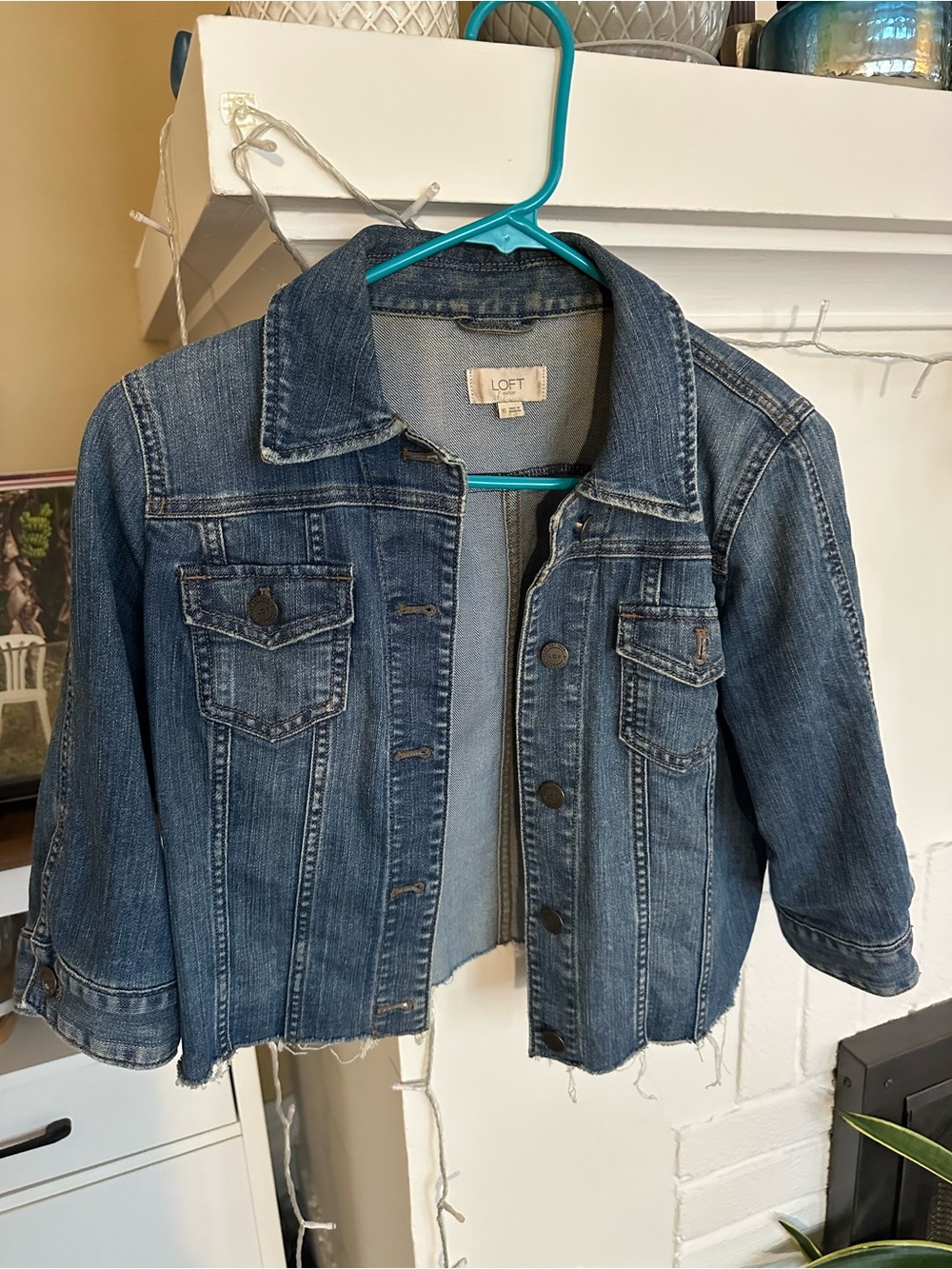 LOFT Light Blue Denim Cropped Jacket